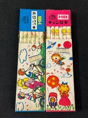 昭和レトロ　ShowaRetro　/キリン鉛筆　ねこ、サイクリング　HB　2ダース（2ケース）合計24本