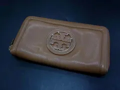 ■美品■ TORY BURCH トリーバーチ レザー ラウンドファスナー 長財布 ウォレット 札入れ 小銭入れ ブラウン系 DH3410
