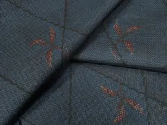 平和屋着物●本場大島紬　7マルキ　菱枝葉文　鈴乃屋扱い　ロング丈　正絹　逸品　CAAW8535yc