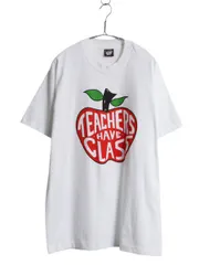 【お得なクーポン配布中!】 デッドストック 90s USA製 メッセージ イラスト プリント Tシャツ メンズ XL オールド グラフィック リンゴ シングルステッチ 大きいサイズ