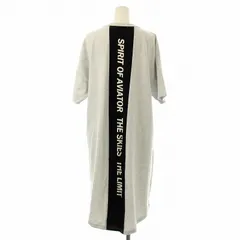 アヴィレックス AVIREX COLOR COMBI SPORTY ONEPIECE カラーコンビ スポーティーワンピース Belle ロングTシャツ 半袖 ロゴ F グレー 6213123 /OR