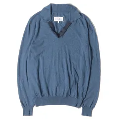 Maison Martin Margiela メゾンマルタンマルジェラ ニット デニム エルボーパッチ スキッパー メランジ コットン ニットセーター トップス カットソー ニットソー 12SS ネイビー 紺 M ブランドのサムネイル