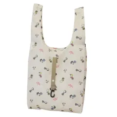 スヌーピー ショッピングバッグ フック付きエコバッグ カップケーキ ピーナッツ カミオジャパン お買い物かばん 折りたたみ キャラクター グッズ 