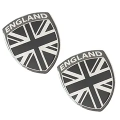 ENGLANDエンブレム3Dステッカー ユニオンジャック カーステッカー イングランド イギリス 国旗エンブレム2枚 ブラック 車やバイクやPC等に