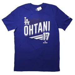 ニューエラ：LOS ANGELES DODGERS - SHOHEI OHTANI DRY Tシャツ (大谷翔平/ドジャース/ブルー)【MLB公式ライセンス商品】
