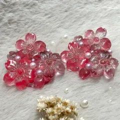 桜のしずくブローチ ～春色グラデーション～ハンドメイド