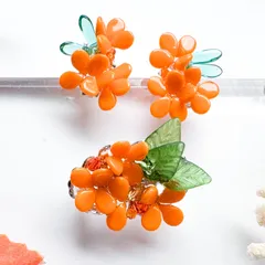 金木犀のブローチとサージカルステンレスピアスセット