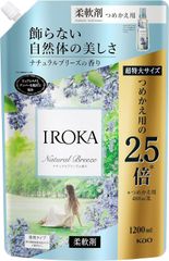 【大容量】 フレアフレグランス IROKA 柔軟剤 香水のように上質で透明感あふれる香り ナチュラルブリーズの香り 1200ml 大容量　洗濯　柔軟剤　G117　4901301405357