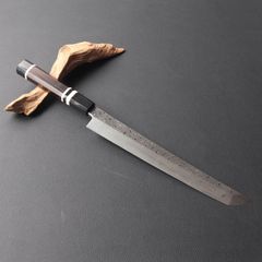 尺300mm 柳刃包丁 墨流しダマスカス　人工象牙八角柄 和包丁 先丸柳刃包丁 尺一（刃渡り330mm）ダマスカス鋼 本刃付け 和包丁