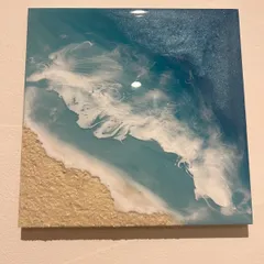 海レジンアート　壁掛けオブジェ　壁掛けアート　海レジン　海　レジンアートエポキシレジン　砂　ビーチ　オーシャンアート　白波　波　沖縄　宮古島　石垣島　離島　無人島　沖縄本島　ハワイ　オーストラリア　綺麗　透明度　プレゼント　ギフト　誕生日　海好き　ギフトのサムネイル