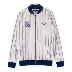 サイズ：M CALLAWAY キャロウェイ  長袖 ジップジャケット ストライプ柄 ホワイト系 [240101401188] ゴルフウェア メンズ ストスト