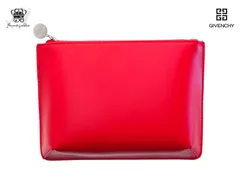 ジバンシィ ノベルティ ジオメトリックポーチ ファスナー開閉 レッド GIVENCHY PARFUMS【New 新品】