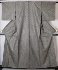 紬「単衣御召し幾何学柄」【未着用】