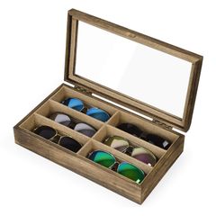 【特価商品】SRIWATANA サングラス収納ケース メガネ収納ボックス コレクションケース ジュエリー収納 6本用 小物アクセサリ収納整理 眼鏡ケース