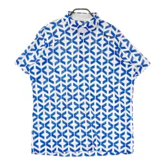 サイズ：3L SRIXON スリクソン  DESCENTE 半袖ポロシャツ 総柄 ブルー系 [240101399249]# ゴルフウェア メンズ ストスト