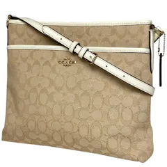 コーチ COACH シグネチャー ショルダーバッグ 斜め掛け キャンバス ベージュ ホワイト F58285 レディース 【中古】