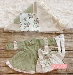 JANAYA ハンドメイド　ブライス服　緑色森ガールワンピース　4点セット