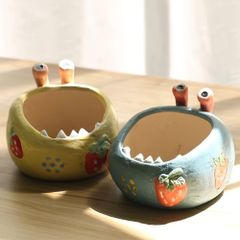 鉢植え 植木鉢 プランター プラントポット フラワーポット ガーデニング モンスター型 イエロー グリーン ユニーク 個性的 屋内 装飾 イン