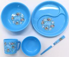 [중고] 식기 노하라 신노스케 & 시로 식기 5점 세트 블루 [크레용 신짱]