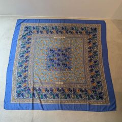 HERMES カレ大判/ストール/CHASSE EN INDE/インドの狩猟/カシミヤ65％:シルク35％