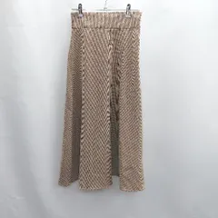 ◇ Θ INGNI イング チェック柄 ミモレ丈 フレアー スカート サイズM ブラウン系 レディース E  【1501160020611】