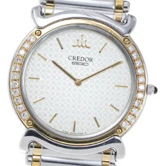 極美品 ダイヤ SEIKO セイコー 時計 クレドール リネアクルバ JA-0455| セイコー クレドール リネアクルバ 女性用 ダイヤ