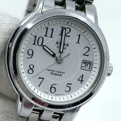 稼働品　SEIKO　セイコー ALBA　アルバ ソーラー ホワイト文字盤 V182-0AC0
