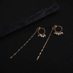 Sweet pea スイートピー k18片耳天然石ピアス アッシュペーフランス