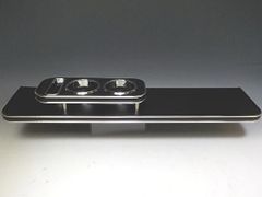 160系プロボックス(14/9～)　フロントテーブル レザーブラック　BKｘシルバー　携帯左　大