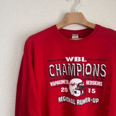 JERZEES カレッジロゴ アメリカ古着 ロングTシャツ プリントTシャツ RED XL