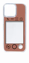 【新品未使用】iPhone16 Pro Max アイフォン16プロマックス クリア ハードケース (ブラウン) カメラアプリ風 フォトフレーム くすみカラー カバー スマホケース cl-ip16promax-413
