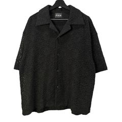P.O.S LACE S/S COLLAR SHIRT BLACK