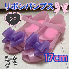 キッズ 女の子 リボン ビニールサンダル ピンク パープル 17 韓国 パンプス