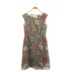 トッカ TOCCA POTTED FLOWERS ドレス ワンピース ひざ丈 ギンガムチェック 刺繍 4 マルチカラー /DF ■OS