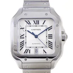 カルティエ Cartier 腕時計 サントス WSSA0018 カレンダー オパライン スクエア シルバー 文字盤 ローマ数字インデックス SS 自動巻き 【中古】のサムネイル
