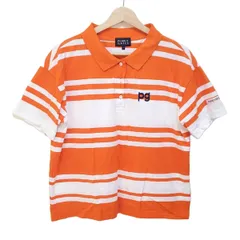 PEARLY GATES(パーリーゲイツ) 半袖ポロシャツ サイズ1 S レディース美品  オレンジ×白 ボーダー