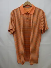 UNDER ARMOUR アンダーアーマー 半袖 ポロシャツ GOLF ゴルフウエア オレンジ メンズ 男性用 大きめ サイズLG 中古品 250916