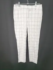 ◇ ⊇ green label relaxinｇ チェック 裏起毛 テーパード パンツ サイズ36 ホワイト系 レディース E  【1507230009982】