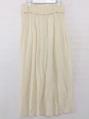 ◇ ADAM ET ROPE アダムエロペ 装飾 膝下丈 ギャザー スカート サイズ36 アイボリー系 レディース P  【中古】 【1208240004850】
