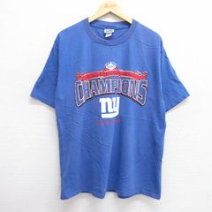 XL/古着 リー Lee 半袖 ビンテージ Tシャツ メンズ 00s NFL ニューヨークジャイアンツ コットン クルーネック 青 ブルー アメフト スーパー