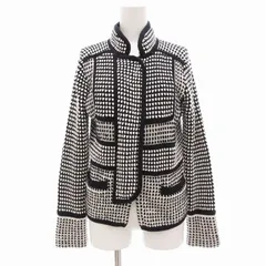 ダブルスタンダードクロージング ダブスタ DOUBLE STANDARD CLOTHING ニット ジャケット スタンドカラー ジップアップ F ネイビー ホワイト 紺 白 /JSのサムネイル
