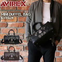 AVIREX レザー ミニ ボストンバッグ ブラック USA ロゴ y2k - メルカリ