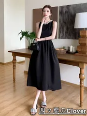 【美品・未使用新品】パールネックレス風?ひざ丈ワンピース　パーティー対応シンプルエレガントドレス