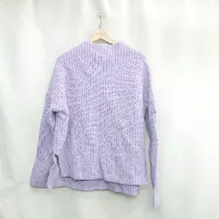 ◇ ⊇ SLY スライ ハイネック スリット加工 長袖 ニット セーター サイズF パープル系 レディース E  【1502060018081】