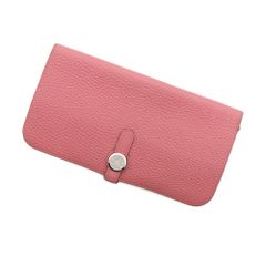 エルメス 長財布 ドゴンロング ローズリップスティック/シルバー金具 トゴ □Q刻印 HERMES 財布