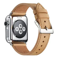 キャメルシルバーバックル_384041mm コンパチブル Apple Watch バンド アップルウォッチ バンド 本革製 レザー おしゃれバンド iWatch Ultra2Ultra Series 987654321SESE2に全機種対応 交換ベルト 男女兼
