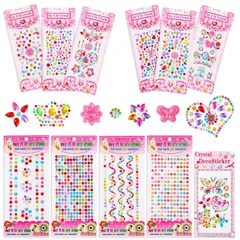 DIY用品 携帯電話装飾 ネイルアートパーツ カラフル 手芸用品 キラキラ フェイスステッカー 11枚セット 祝日の贈り物 シール ラインストーン girldate