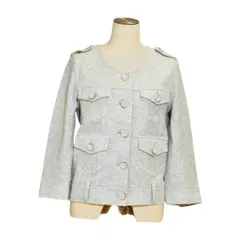 ダブルスタンダードクロージング DOUBLE STANDARD CLOTHING ノーカラージャケット ライトグレー レディース s_z F-L3665のサムネイル