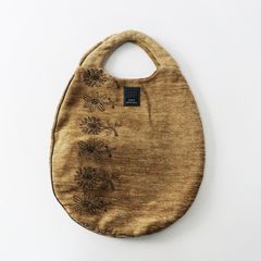 ミナペルホネン mina perhonen tori to hana 刺繍 エッグバッグ/ブラウン 鞄 egg bag【2400013823623】