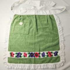 FEILER フェイラー 花柄刺繍 エプロン 緑 《NO 00949》 - メルカリ